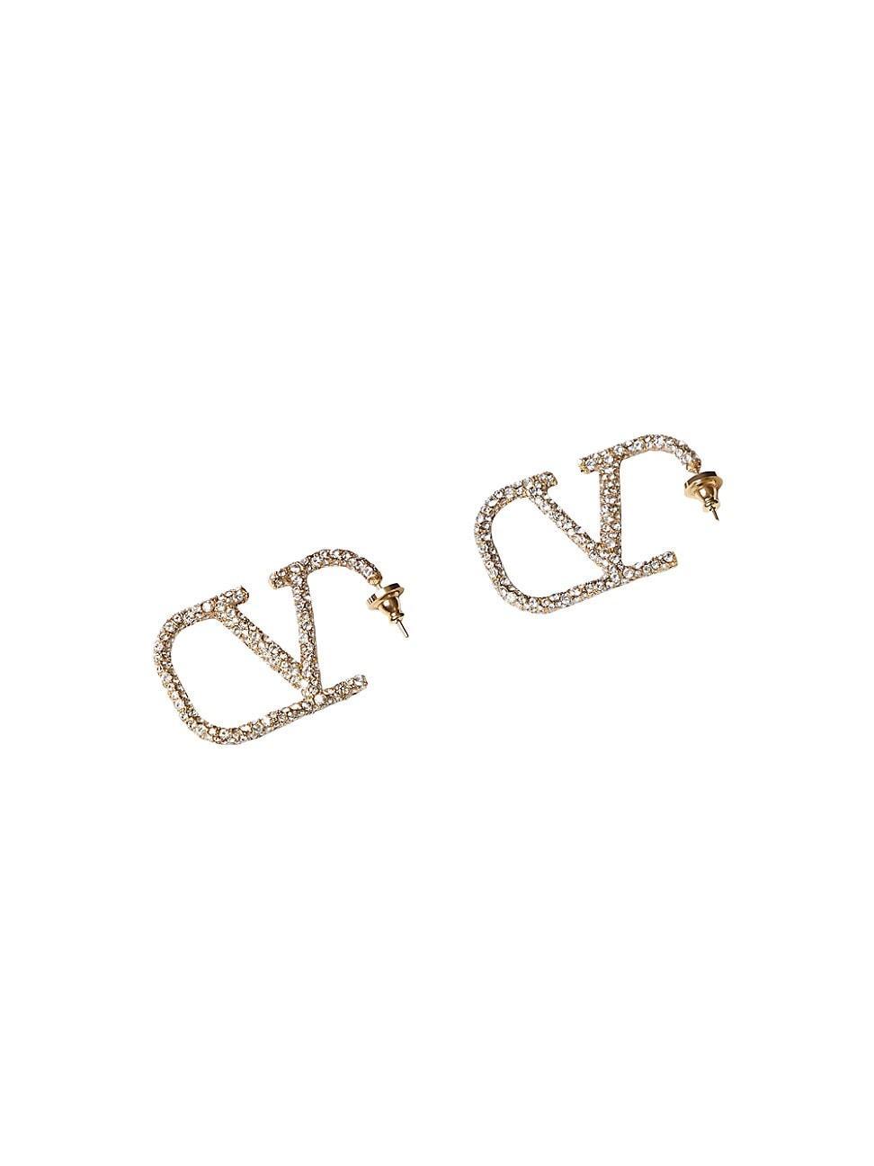 Womens Vlogo Signature Earrings In Metal And Swarovski Crystals Product Image