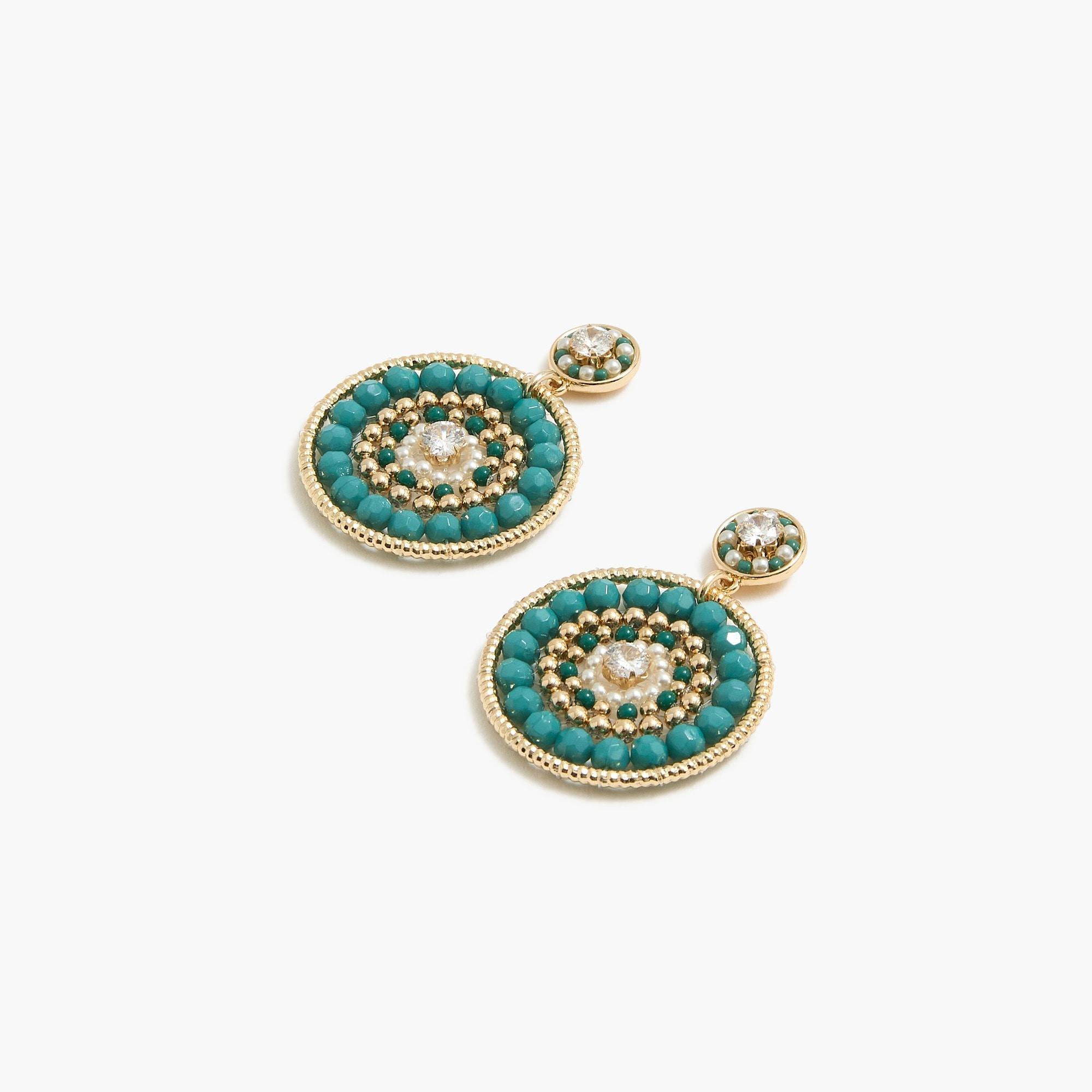 Beaded circle statement earrings Product Image