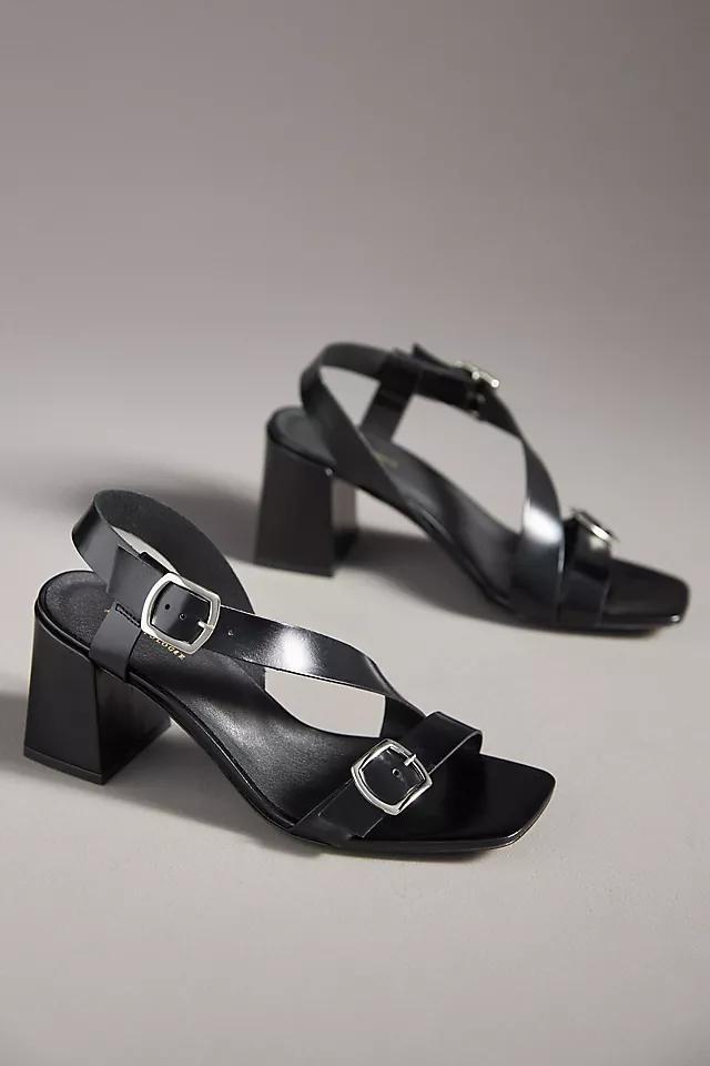 By Anthropologie Asymmetrical Buckle Heels Product Image