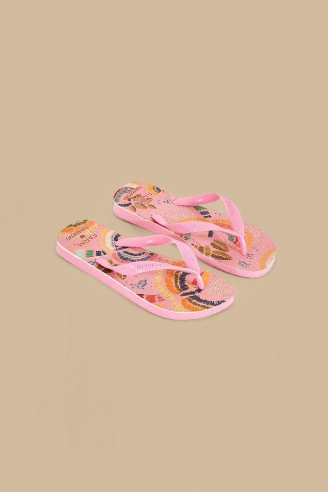 Pink Colorful Birds Havaianas Sandals, PINK COLORFUL BIRDS / 11/12 Product Image