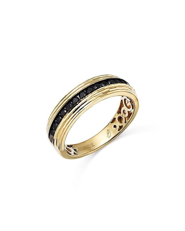 Bloomingdales Fine Collection Mens Black Diamond Band in 14K Yellow Gold, 0.50 ct. t. w. Product Image