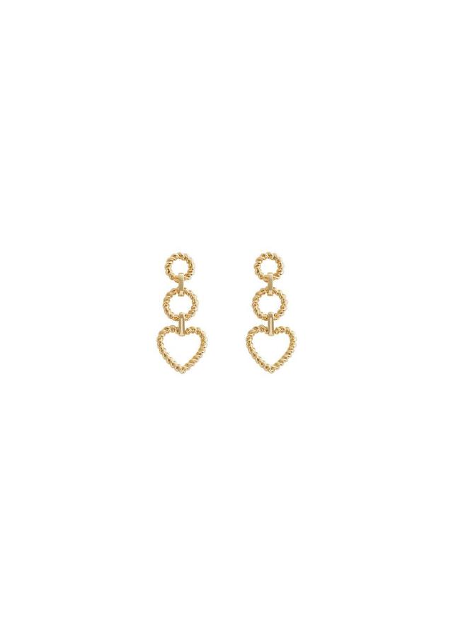 MANGO - Heart long earrings - One size - Women Product Image