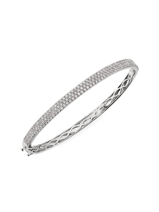 Womens 14K White Gold & 2.00 TCW Lab-Grown Diamond Bangle Product Image