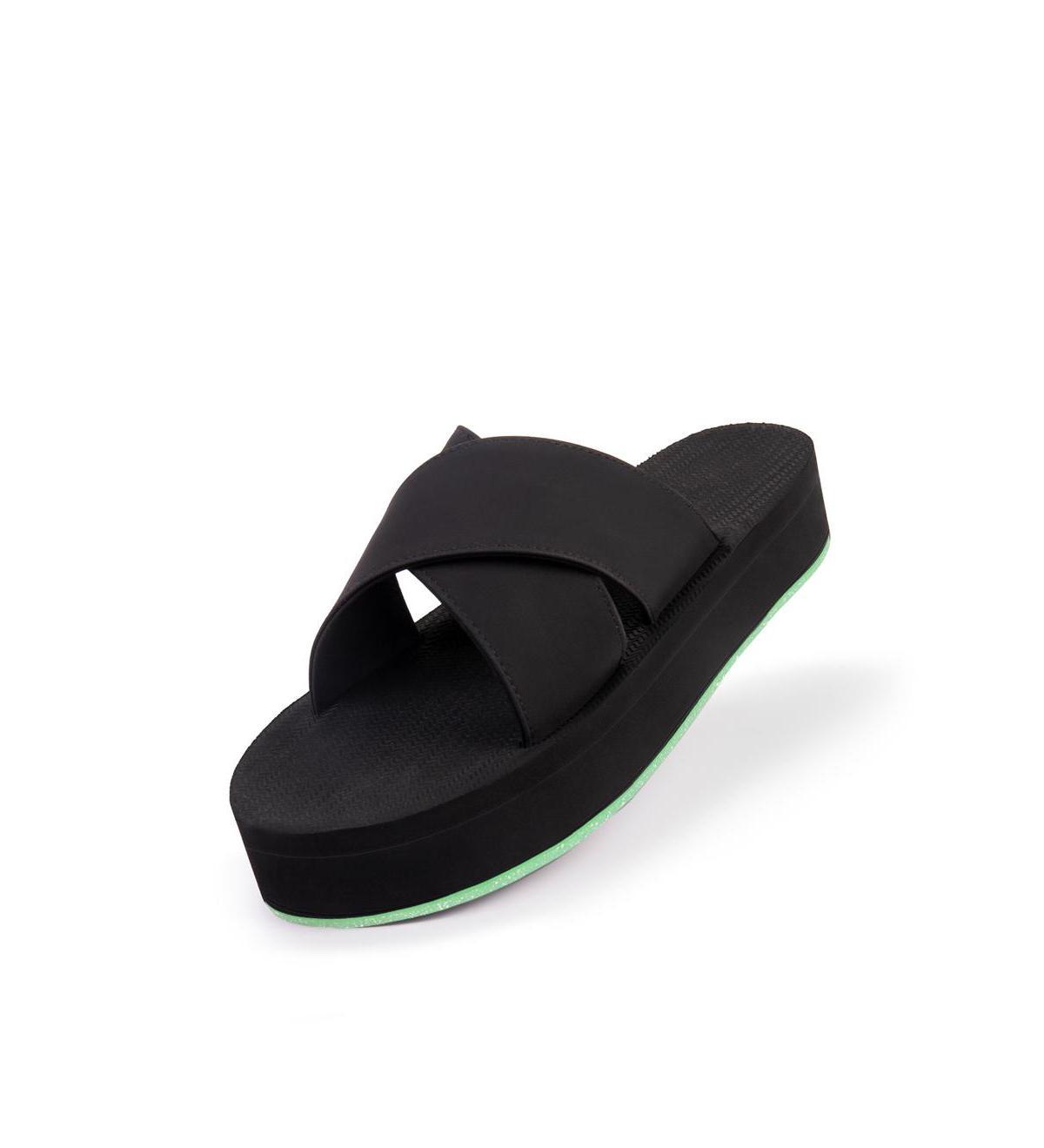 Indosole Womens Cross Platform Sandal with Sneaker Sole - Sea salt sole Product Image