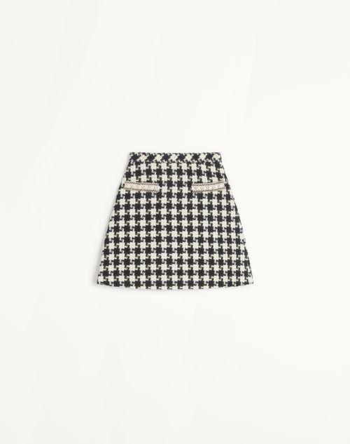 EMBROIDERED DAMIER LIGHT TWEED SKIRT product image