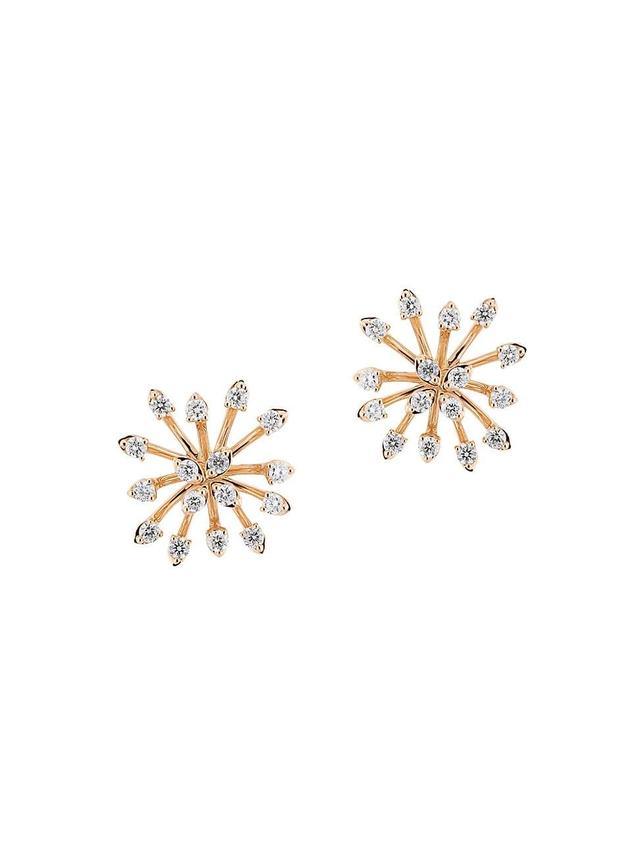 Womens Luminus 18K Rose Gold & Diamond Burst Earrings Product Image