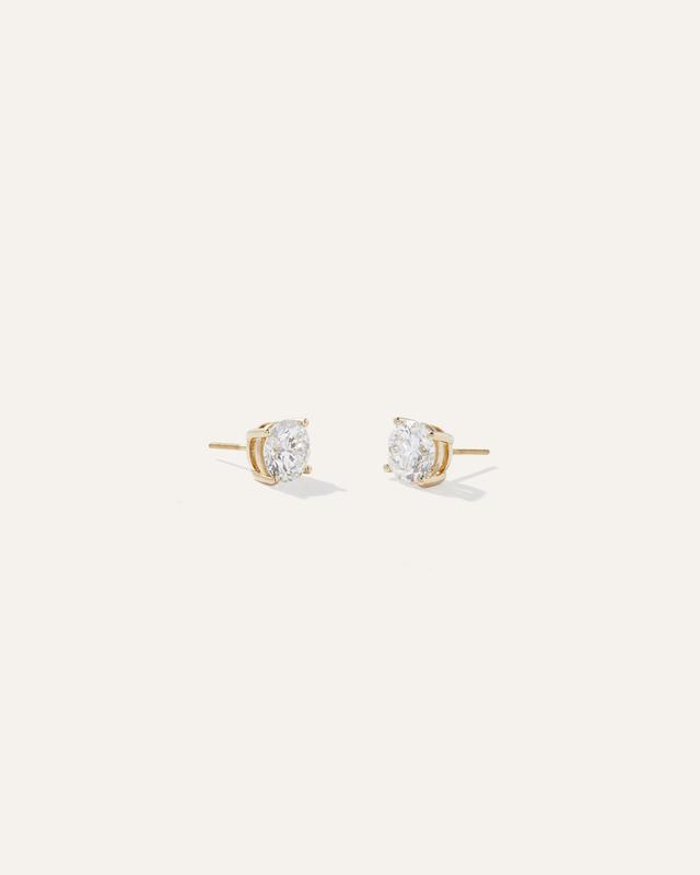 14K Gold Lab Grown Diamond Solitaire Studs Product Image