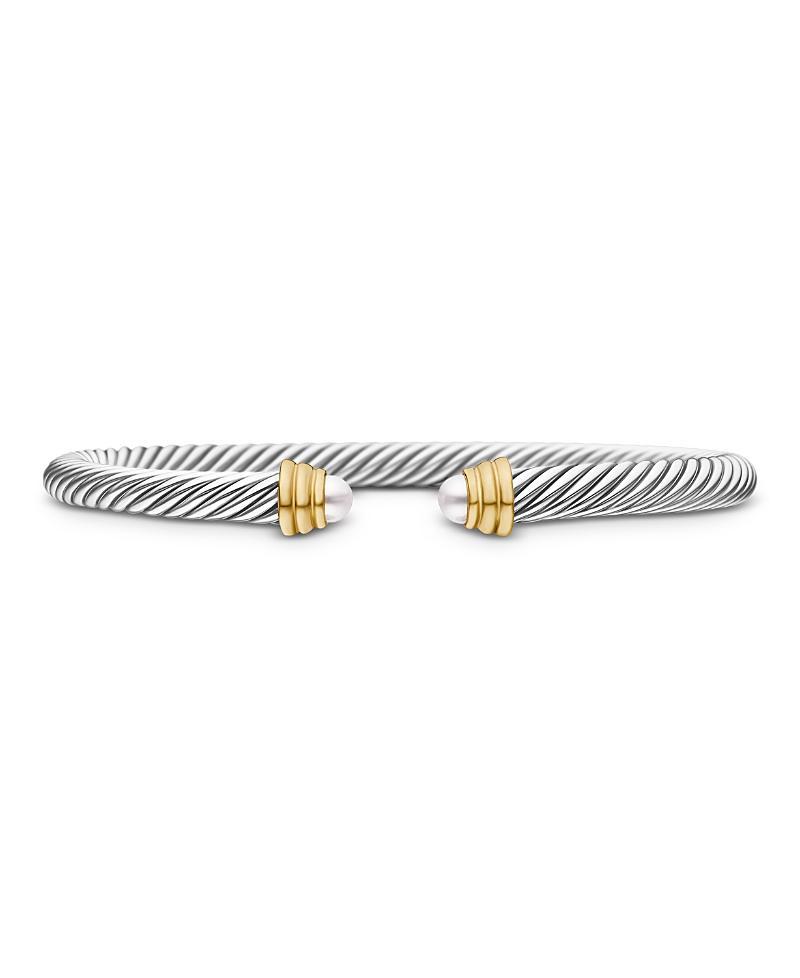 David Yurman Cable Classics Bracelet with Blue Topaz and 14K Gold, 5mm Product Image