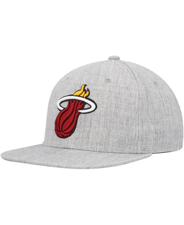 Mens Mitchell & Ness Heather Gray Miami Heat Hardwood Classics 2.0 Snapback Hat Product Image