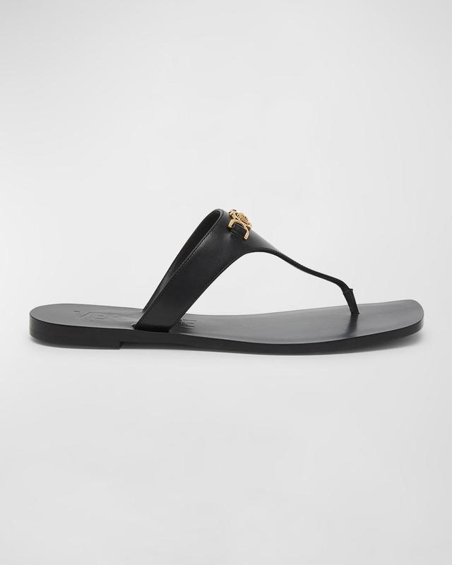 Medusa Leather Flat Thong Sandals Product Image