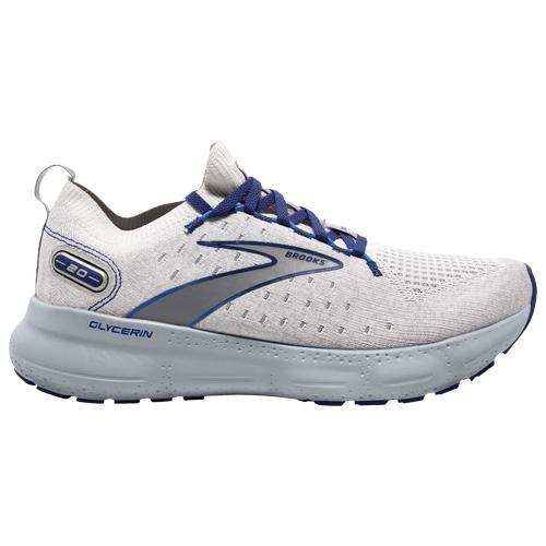 Brooks Mens Glycerin Stealthfit 20 - Shoes Oyster/Alloy/Blue Product Image