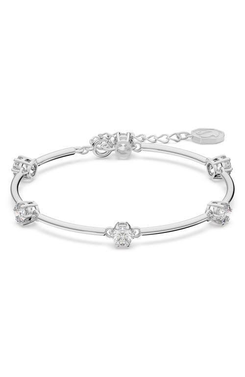 Womens Constella Rhodium-Plated & Crystal Bangle Product Image