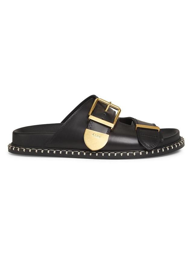 Womens Rebecca Leather Slide Sandals Product Image