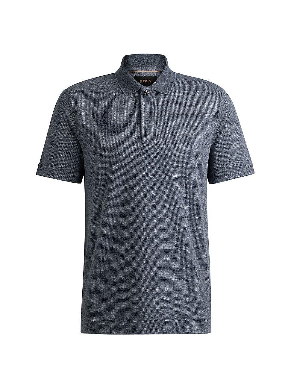 Mens Regular-fit polo shirt in moulin cotton and silk Product Image