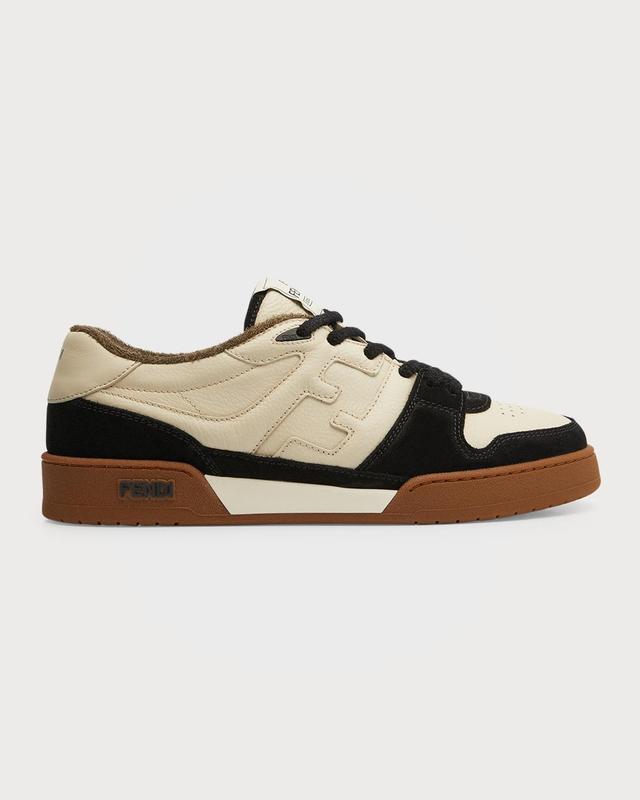 Men's Leather FF-Logo Low-Top Sneakers Product Image