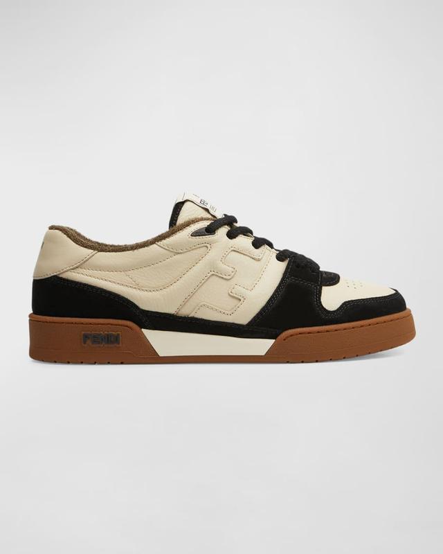 Men's Leather FF-Logo Low-Top Sneakers Product Image