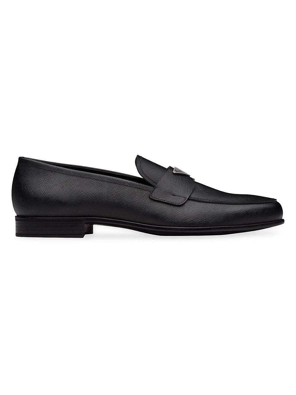 Mens Saffiano Leather Loafers Product Image