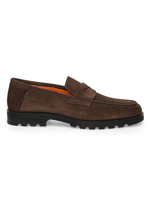 Mens Burnished Suede Loafers Product Image