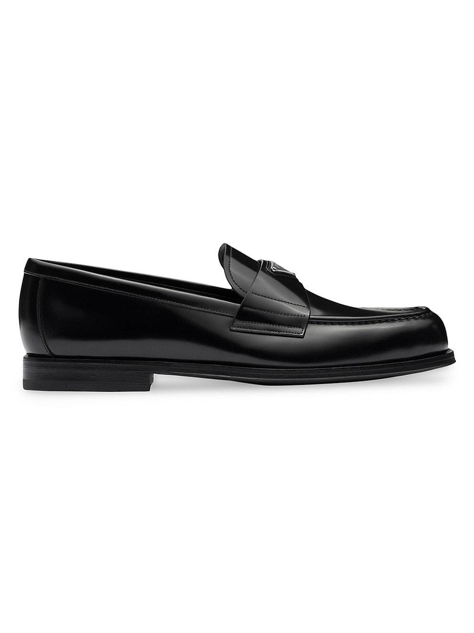 Mens Brushed Leather Loafers Product Image