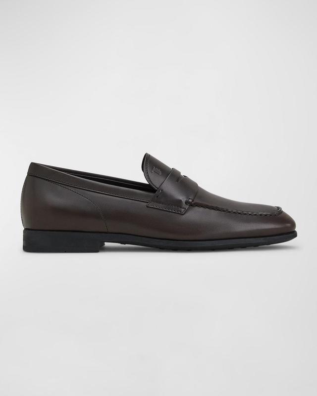 Mens Smooth Leather Penny Loafers Product Image