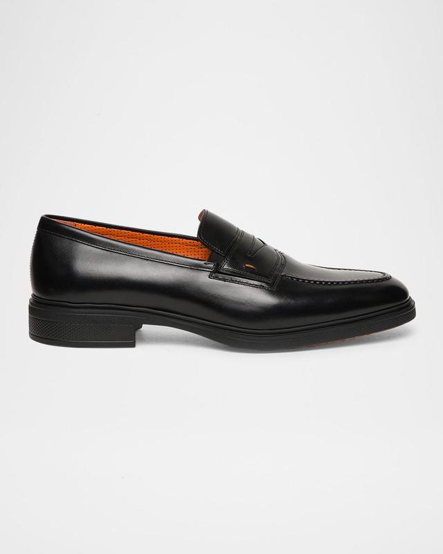 Mens Leather Cap-Toe Loafers Product Image