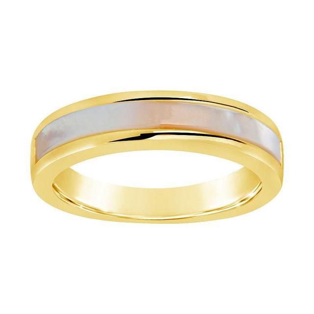 MC Collective Dyed White Freshwater Cultured Pearl Band Ring, Womens Gold Tone Product Image