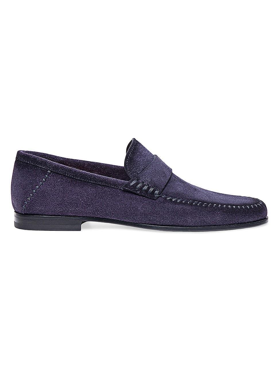 Mens Burnished Suede Loafers Product Image