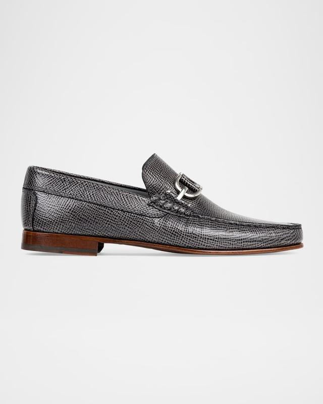 Mens Dacio Lizard-Effect Leather Bit Loafers Product Image