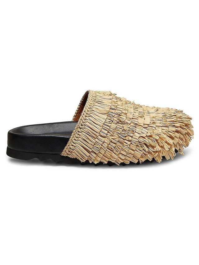 Womens Summer Loving Elyse Faria Fringed Raffia Mules Product Image