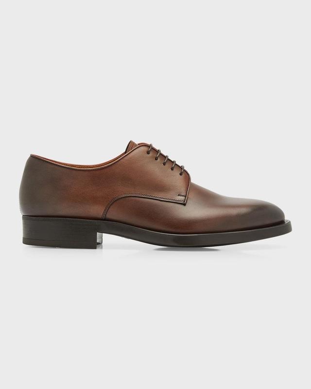 Giorgio Armani Men's Leather Derby Shoes - Size: 7.5 UK (8.5D US) - BROWN Product Image
