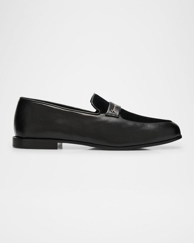 Men's Show Leather and Suede Penny Loafers Product Image