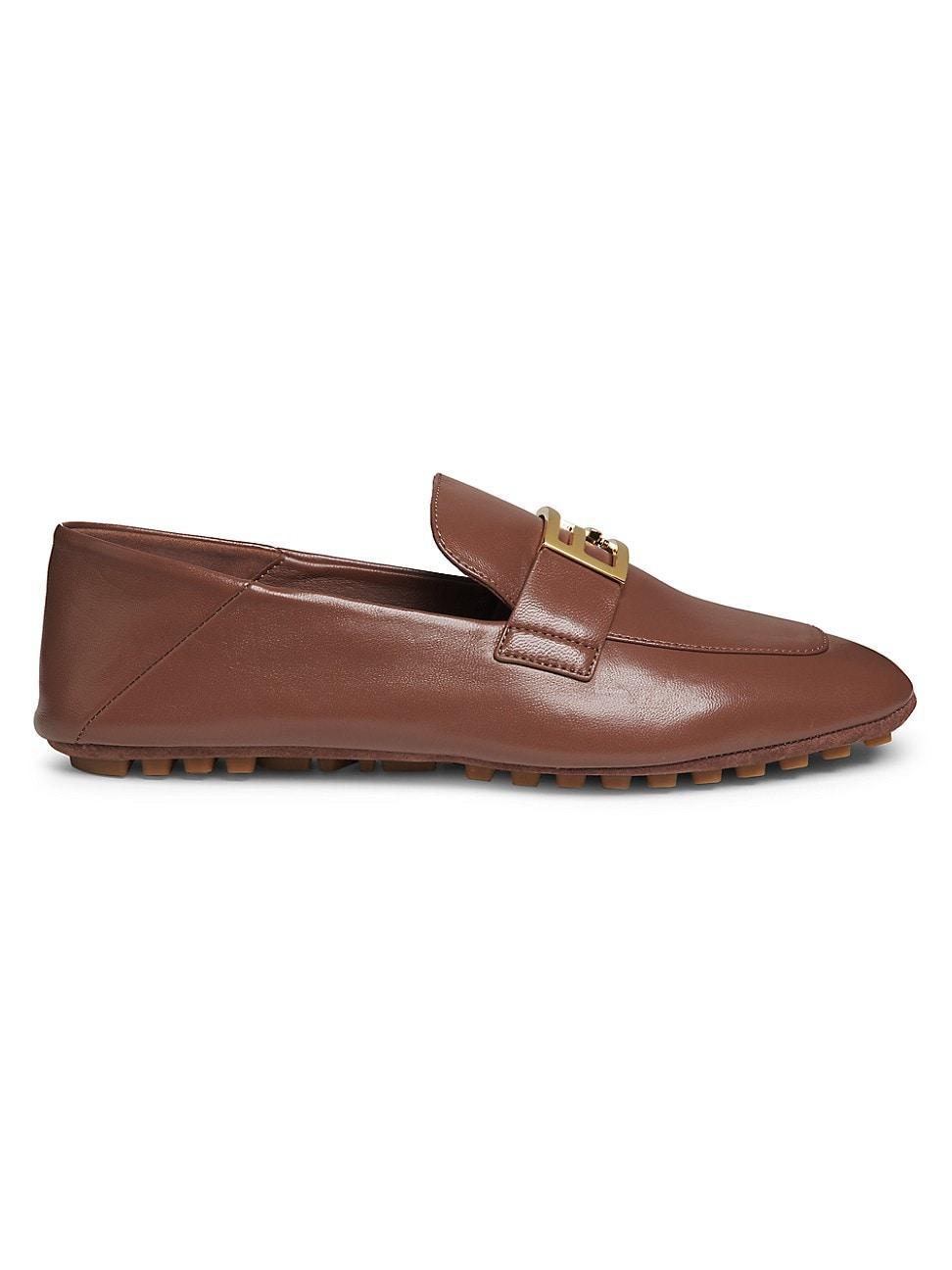 Womens Driver-Sole Leather Loafers product image