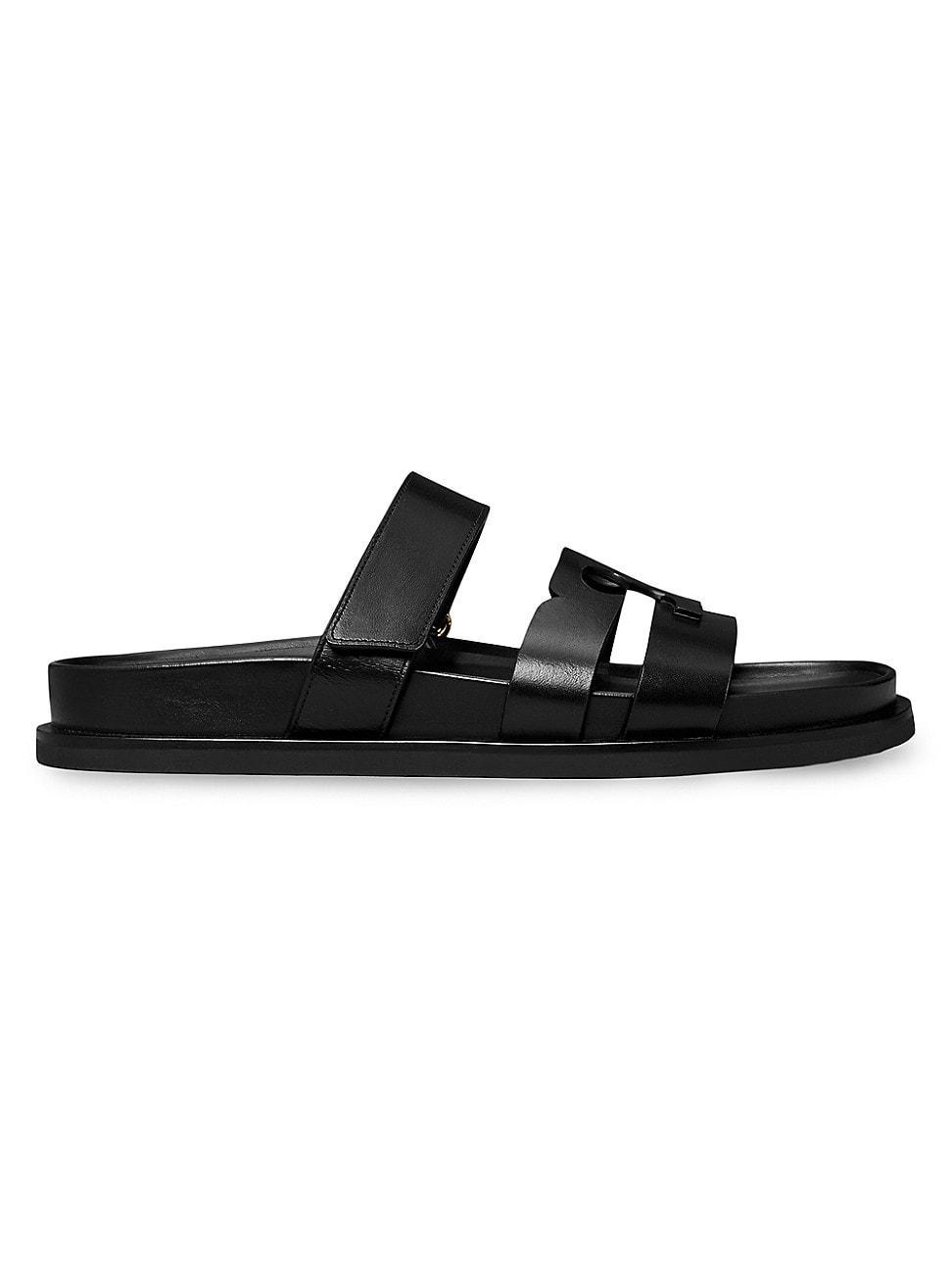 Womens Ines Logo-Detailed Leather Slide Sandals Product Image