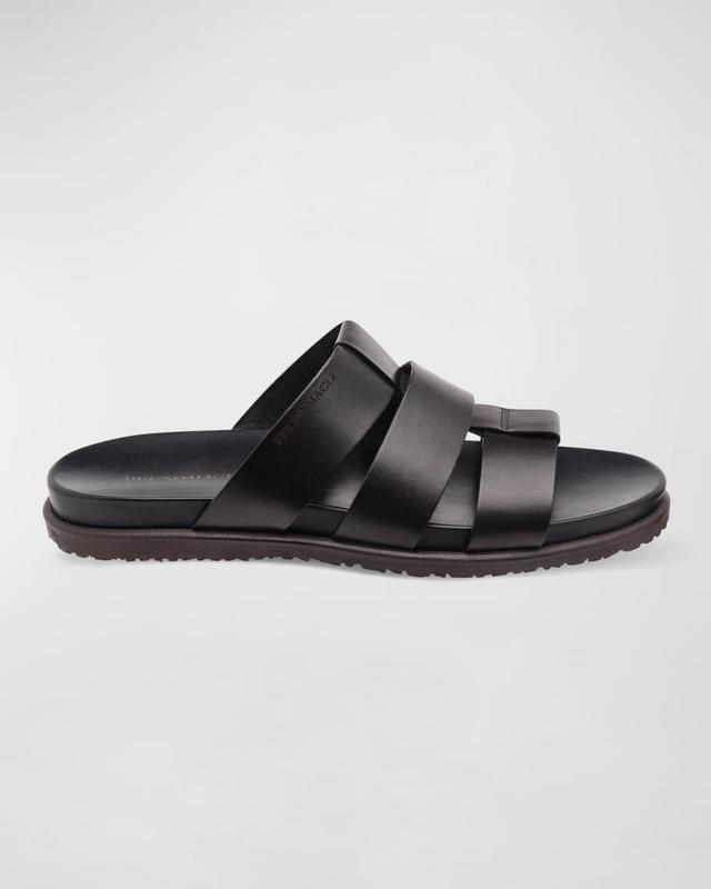 Men's Empoli Three-Strap Leather Slide Sandals Product Image