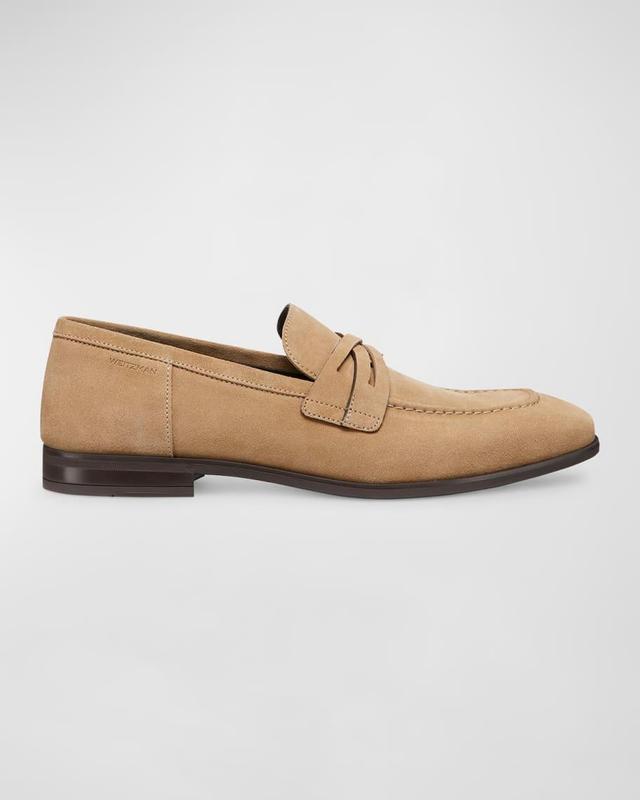 Mens Simon Suede Crisscross Penny Loafers Product Image