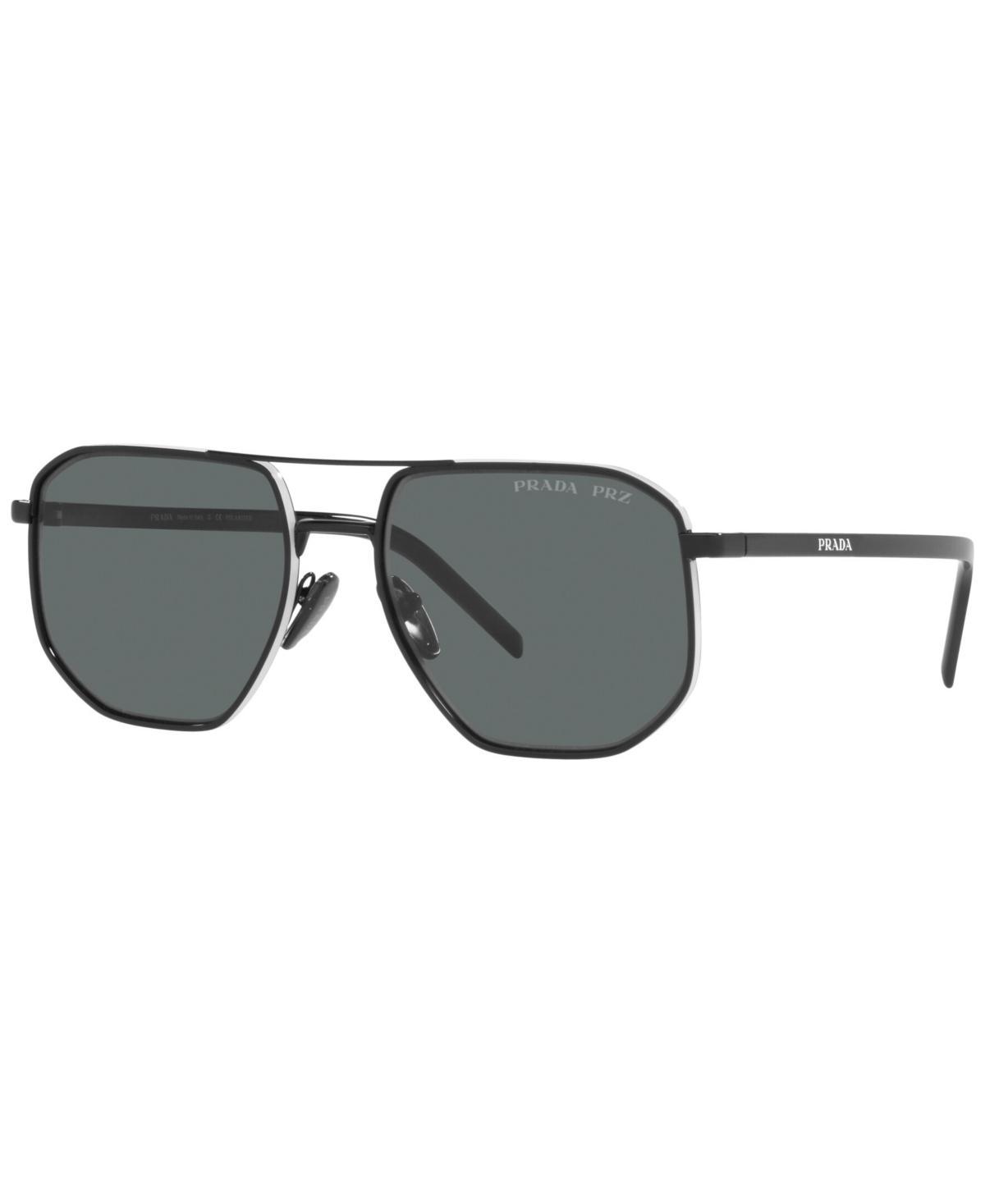 Prada Mens PR 59YS 57mm Polarized Square Aviator Sunglasses Product Image