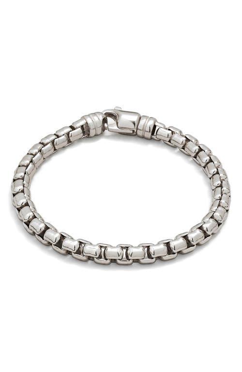 Mens Sterling Silver Round Box Chain Bracelet - Silver - Silver Product Image