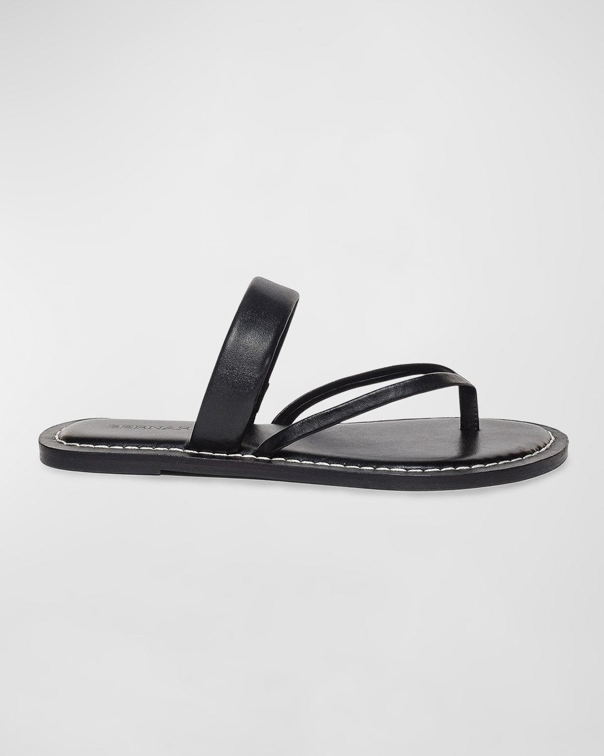 Calfskin Flat Thong Slide Sandals Product Image