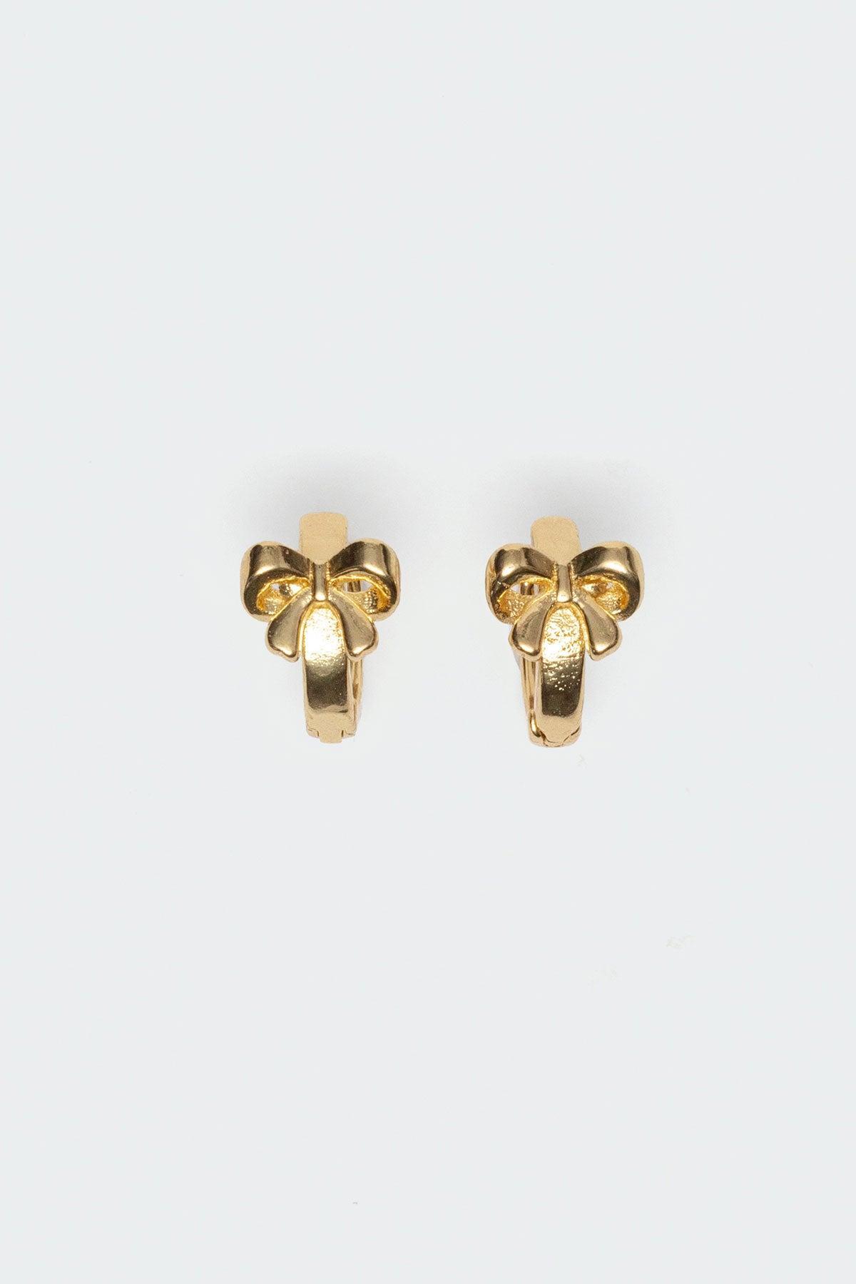 Bow Huggy Hoop Earrings Product Image