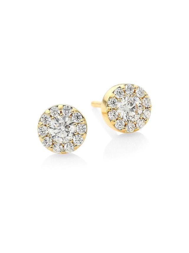 Womens Fulfillment 18K Yellow Gold & 0.47 TCW Diamond Halo Stud Earrings Product Image