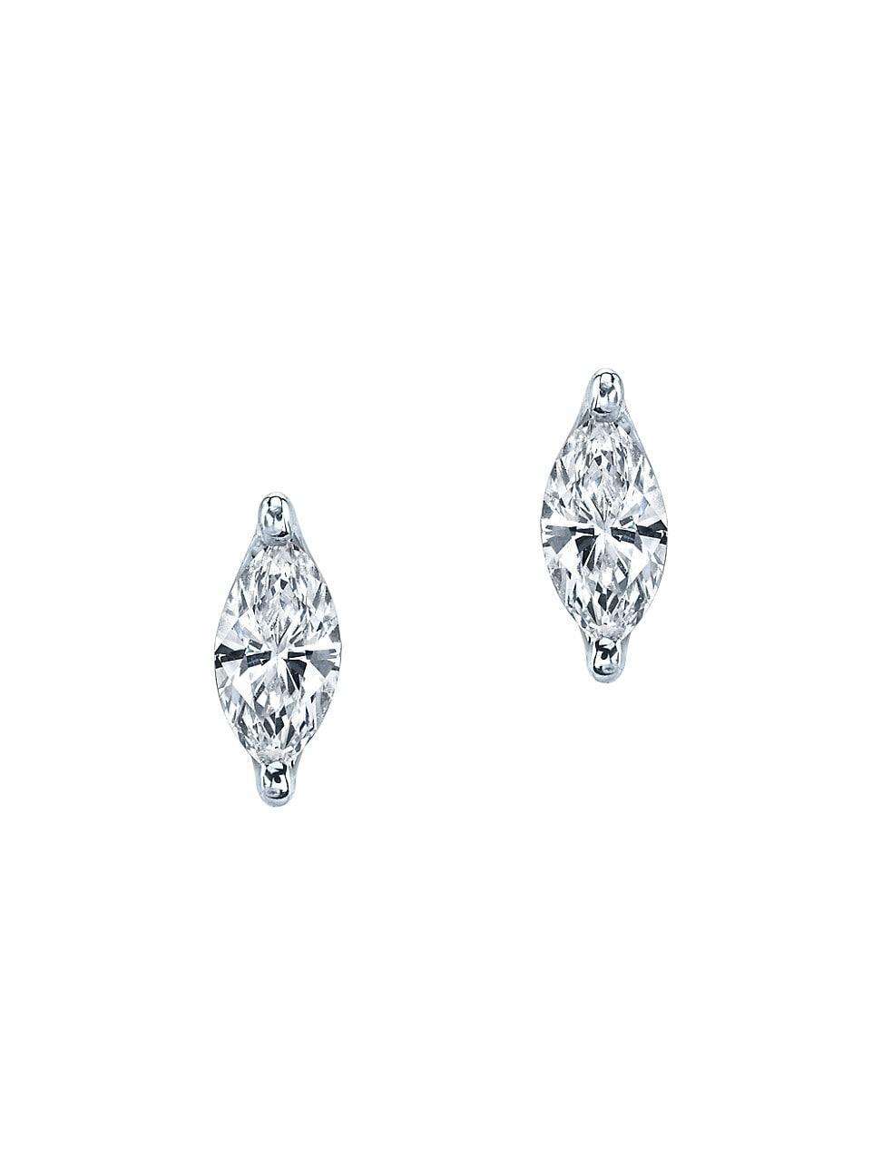 Womens 18K White Gold & 0.21 TCW Diamond Stud Earring Product Image