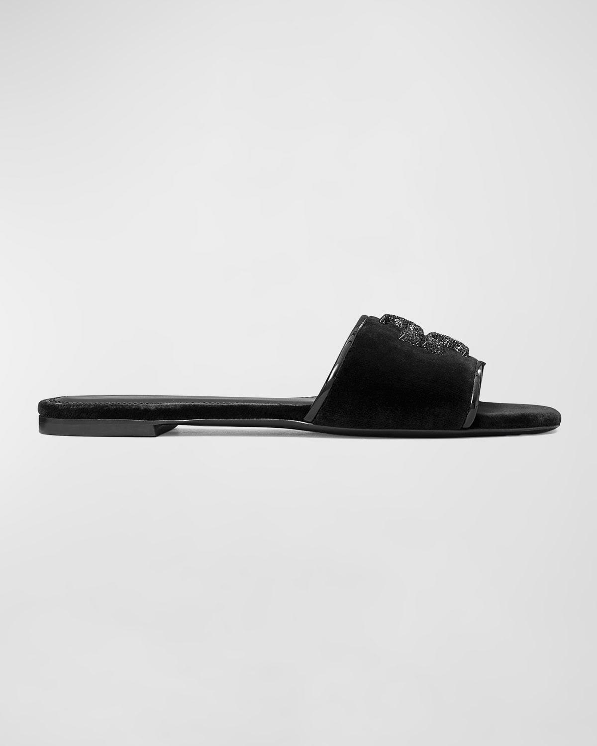 Eleanor Pave Medallion Flat Slide Sandals Product Image