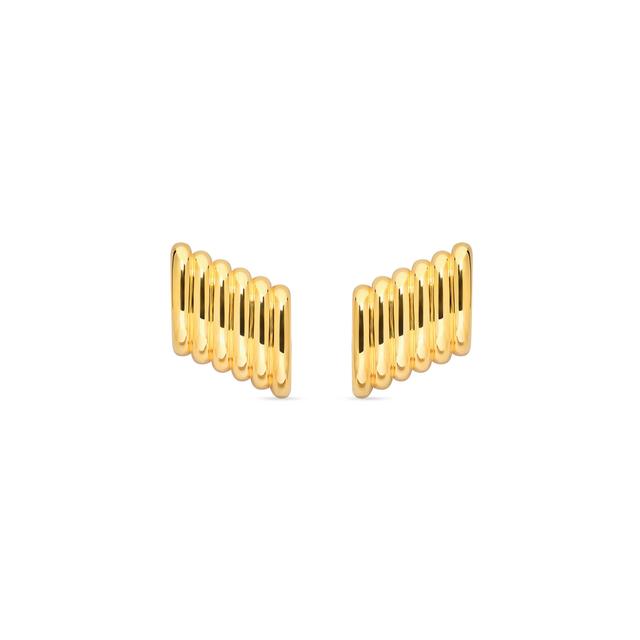 Women's Rib Earrings in Gold Product Image