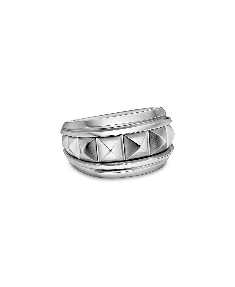 Mens Pyramid Sterling Silver Signet Ring Product Image