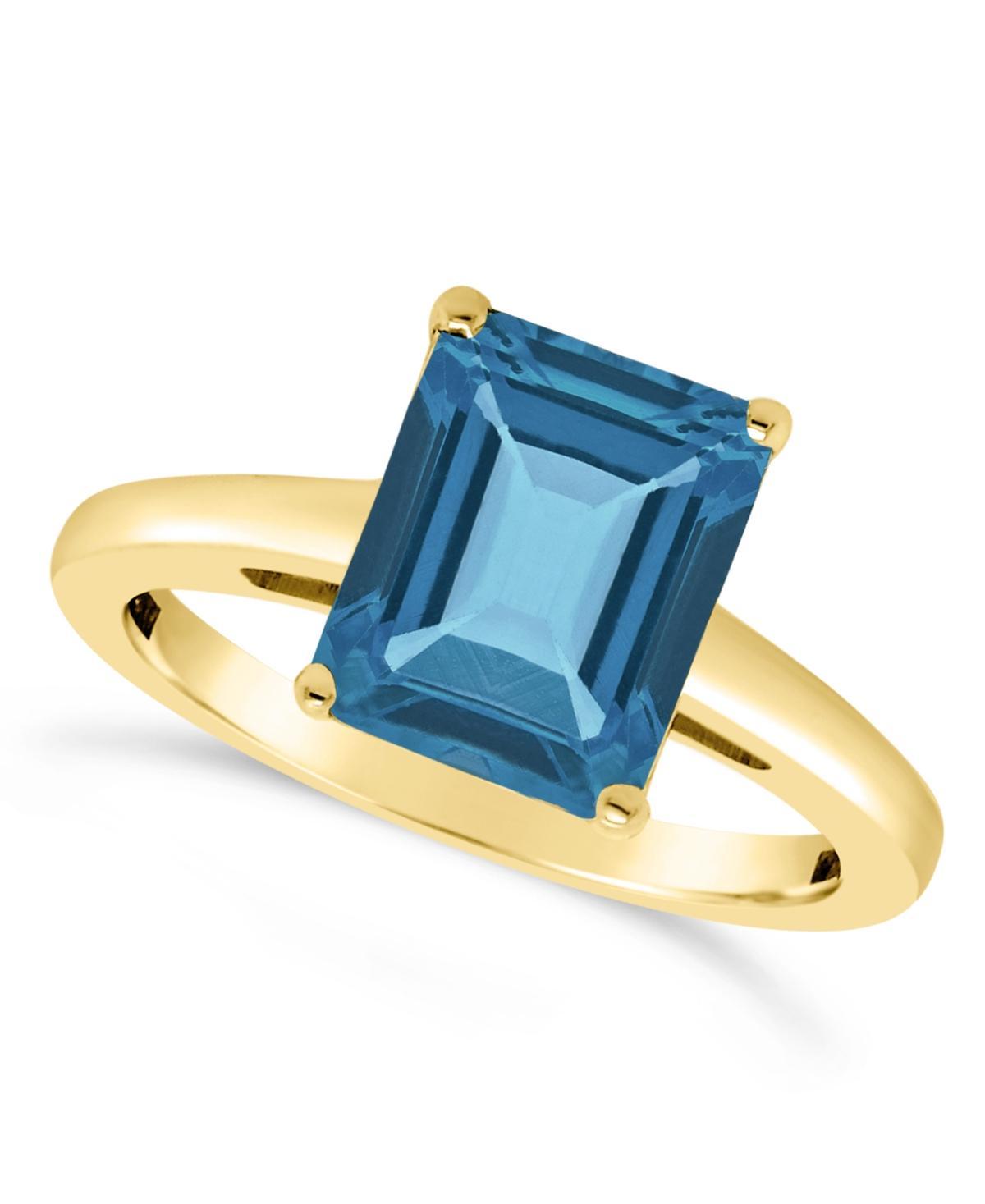 Alyson Layne 14k Gold Emerald Cut London Blue Topaz Solitaire Ring, Womens Product Image