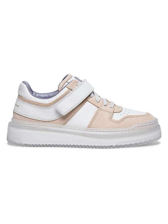 Womens Two-Tone Leather & Suede Sneakers Product Image