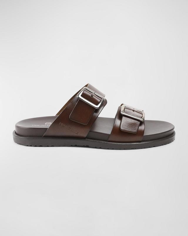 Men's Erasmo Double Buckle Leather Sandals Product Image