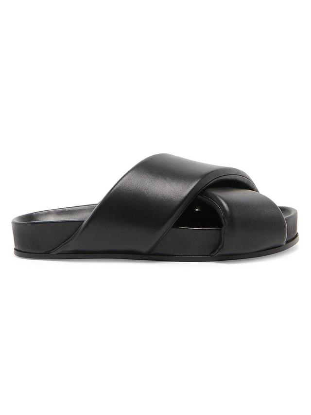 Mens Leather Slide Sandals Product Image