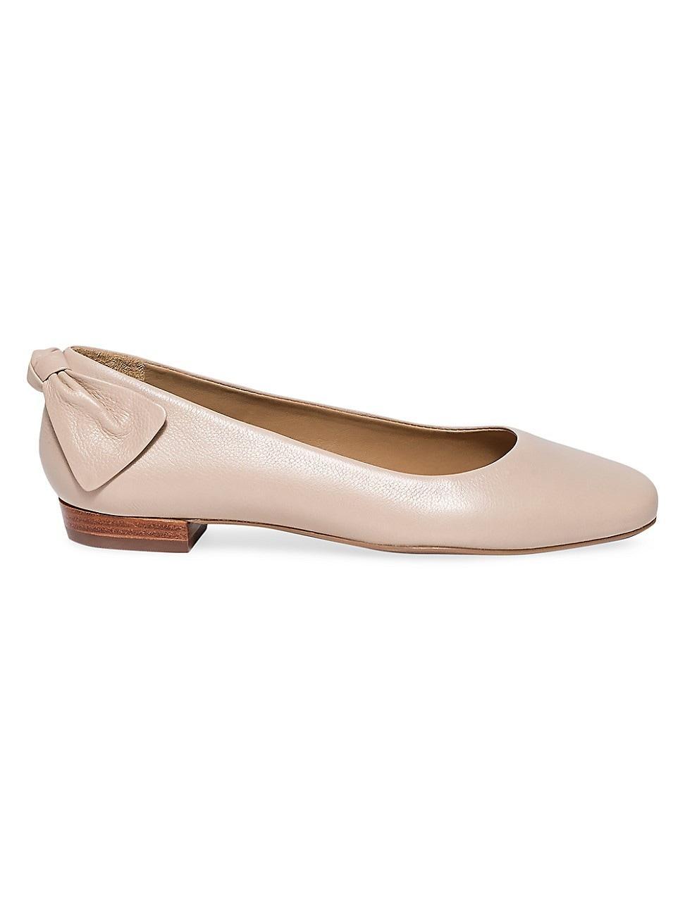 Womens Eloisa Leather Bow Flats Product Image