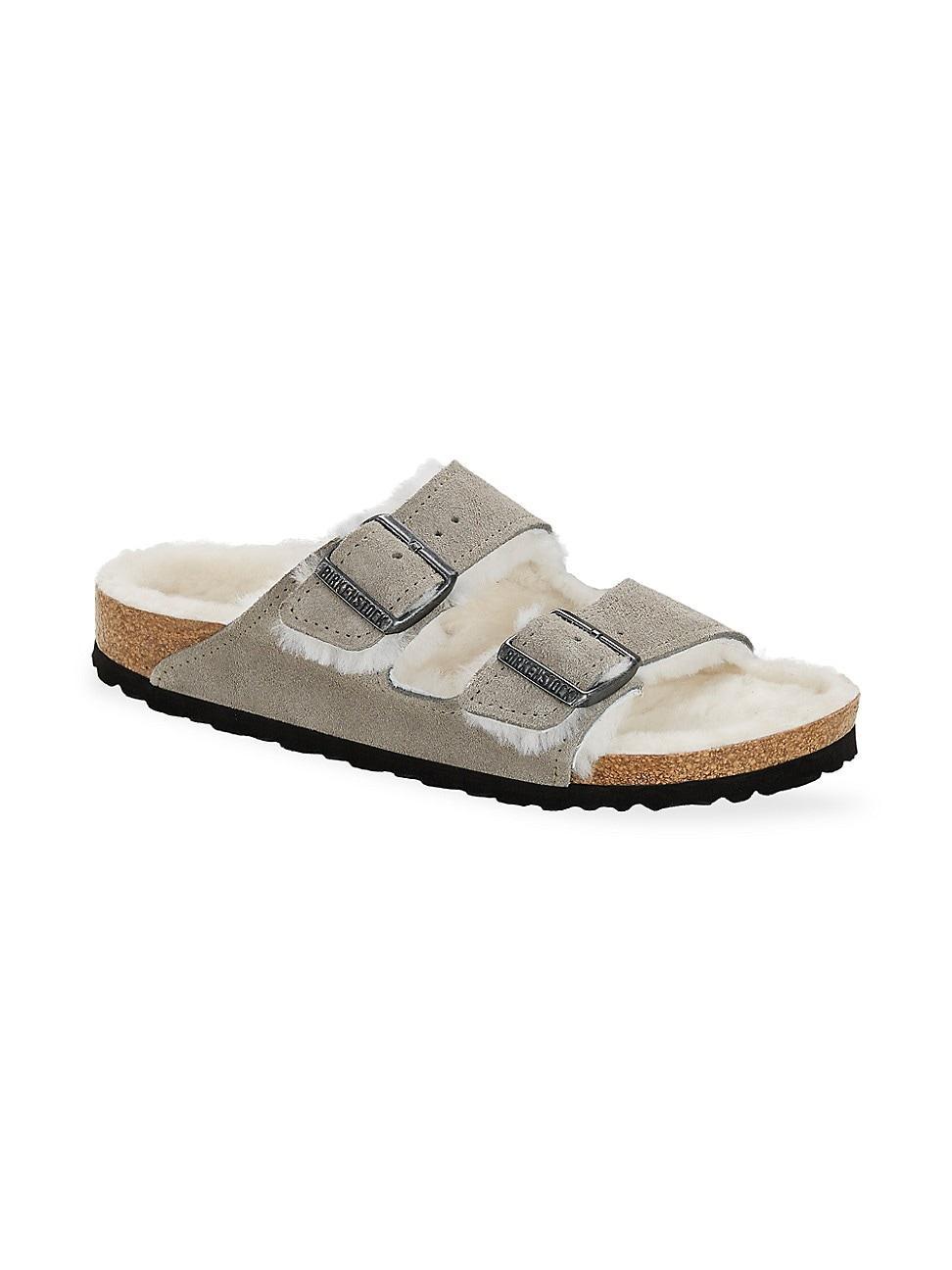 Birkenstock Arizona Genuine Shearling Lined Slide Sandal Product Image